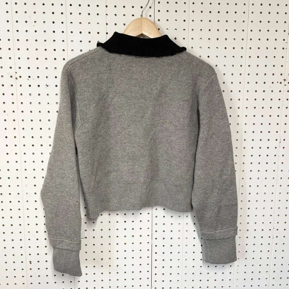Sandro Etienne Ruffle Collar Crop Cardigan - Picture 4 of 7
